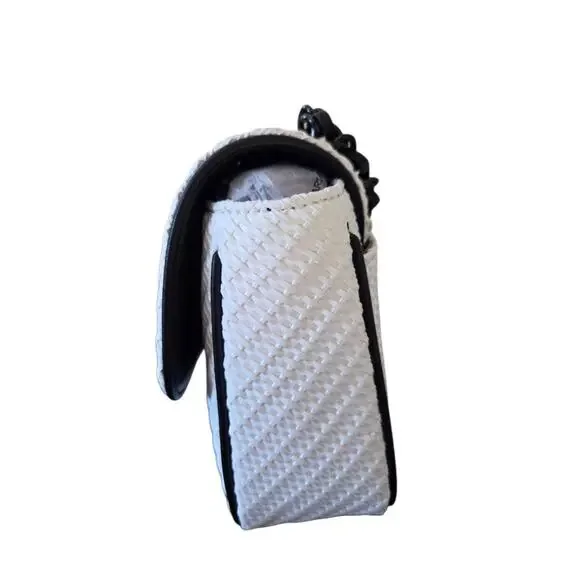 Karl Lagerfeld Purse Paris Agyness Chic Shoulder Bag Purse White Black NWT $650 - Picture 6 of 9